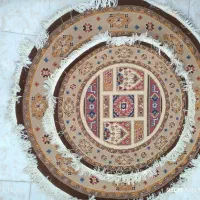 گلیم فرش گرد شاهسون ستاره کویر یزد