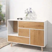 کنسول مدرن MDF درجه‌یک با پایه چوبی