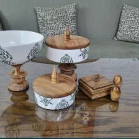 ست پذیرایی و دکوری داماس سبز