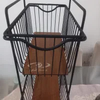 سبد سه طبقه  چوب و فلز نو