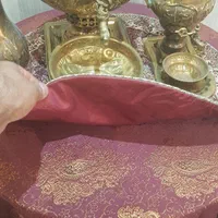 سماور زغالی  بهمراه سیسمونی ست و میز گرد ترمه|کلکسیون اشیاء عتیقه|شهریار, |دیوار