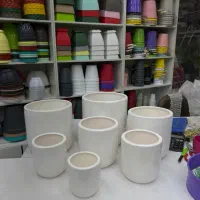 گلدان سرامیکی استوانه طرح ارکیده ۷ سایز