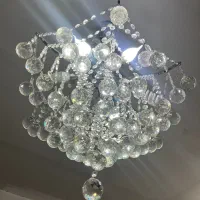 لوستر کریستال ۶ شاخه استیل