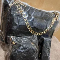 کیف مشکی ۳ تیکه طرح سنگی