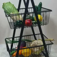 نظم دهنده آشپزخانه فلزی با دسته چوبی ساده شیک