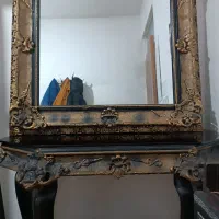 آیینه کنسول همراه دوعدد لاله و ساعت