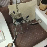 سه عدد لوستر استیل ویکیش چوبی سالم سالم