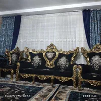 دوعددشال آبی ویک عددپرده تور