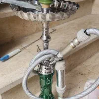 قلیان تنه برنجی تو پر مکانیزم دار با تمام وسایل