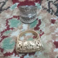 انگشترزنانه استیل مشابه طلارنگ ثابت زنجیرمشکی گرد