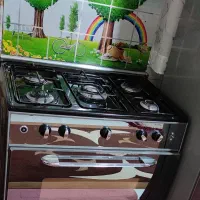 اجاق گاز پنج شعله طرح فر تمام استیل