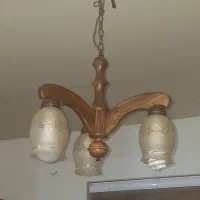 لوستر 3 شاخه چوبی مخصوص اشپزخانه