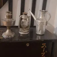 آفتابه مسی فانوس و چراغ گرد سوز قدیمی آنتیک