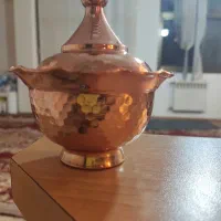 قندان مسی دالبر با درب گنبدی طرح چکش