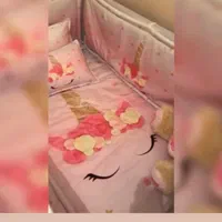 ست رو تختی و روبالشتی نوزادی با فرش وپادری ست