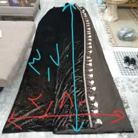 پرده مخملی زیبا متری  در حد نو  با بندگیره  تعلقات