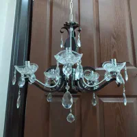 لوستر چوبی فلزی ۵ شعله