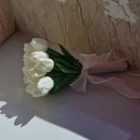 دسته گل عروس گل لاله لمسی دسته گل عقد|گل مصنوعی|سقز, |دیوار