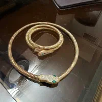 ساعت نگین دار و دستبند و ست استیل نقره