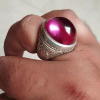 انگشتر نقره یاقوت در