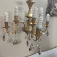یک عدد لوستر قدیمی ۴ شاخه ۸ شعله اب طلا|لوستر و چراغ آویز|تهران, شهمیرزادی|دیوار