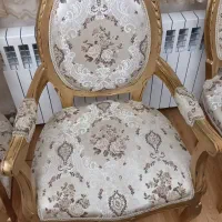 مبل ۹ نفره استیل سلطنتی طلایی و میز