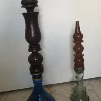 دو عدد قلیان چوبی با لوازم