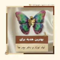 پلاک طلا پروانه پارچه‌ای کادویی