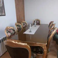 مبلمان استیل ۹ نفره و میز ناهار خوری ۸ نفره|مبلمان خانگی و میز عسلی|آبیک, |دیوار