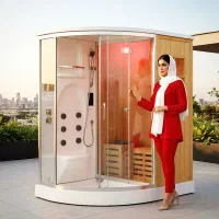 کابین دوقولوی سونا بخار و خشک نصب در قم دوش جکوزی