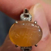 انگشتر عقیق عسلی زنانه