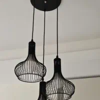 لوستر سه آویز فلزی مشکی