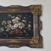 تابلو فرش ماشینی دور چوب