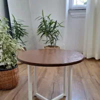 میزگرد چوبی پایه فلزی