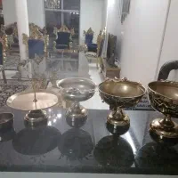 سرویس پذیرایی پنج تیکه رنگ رزگلد سالم و نو