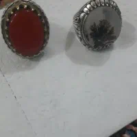 دو عدد انگشتر یکی شجر ودیگری عقیق دساز