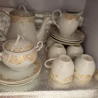 سرویس چایی خوری و قهوه خوری« ۱۷ » پارچه نو نو