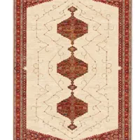 فرش مرینوس کلکسیون آنتیک  طرح سه گل لاکی و کرم