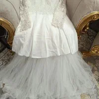 پیرهن مجلسی عروسکی سفید سوزندوزی