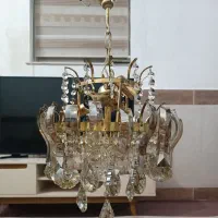 لوستر کریستال و چوبی