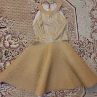 لباس مجلسی کوتاه طلایی اکلیلی نو|لباس|آباده, |دیوار