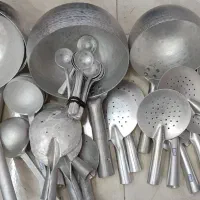 کفگیر ملاقه و آبگردان چدن  و رویی چکشی