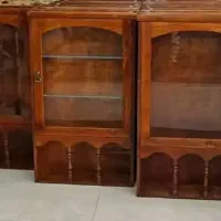 سفارش ساخت مینی بوفه ویترین شلف چوبی
