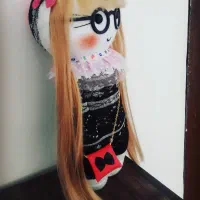 عروسک با موهای بلند .دست ساز وباکیفت