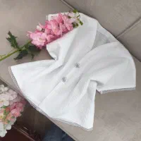 مانتو لینن و بلوز ژاکارد