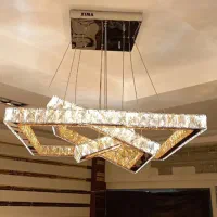 لوستر مدرن  LEDکریستالی|لوستر و چراغ آویز|اردبیل, |دیوار