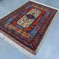 فرش دستباف (بساک)۳ متری چله ابریشم نقشه قم|فرش|مشکیندشت, |دیوار