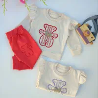 بلوز شلوار دخترانه طرح خرگوش گلدوزی|کفش و لباس بچه|بروجرد, |دیوار