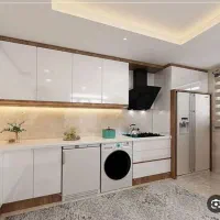 ۱۰ متر کابینت آشپزخانه هایگلاس دستگیره مخفی