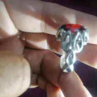 انگشتر نقره نگین گارنت سرخ|جواهرات|کرمان, |دیوار